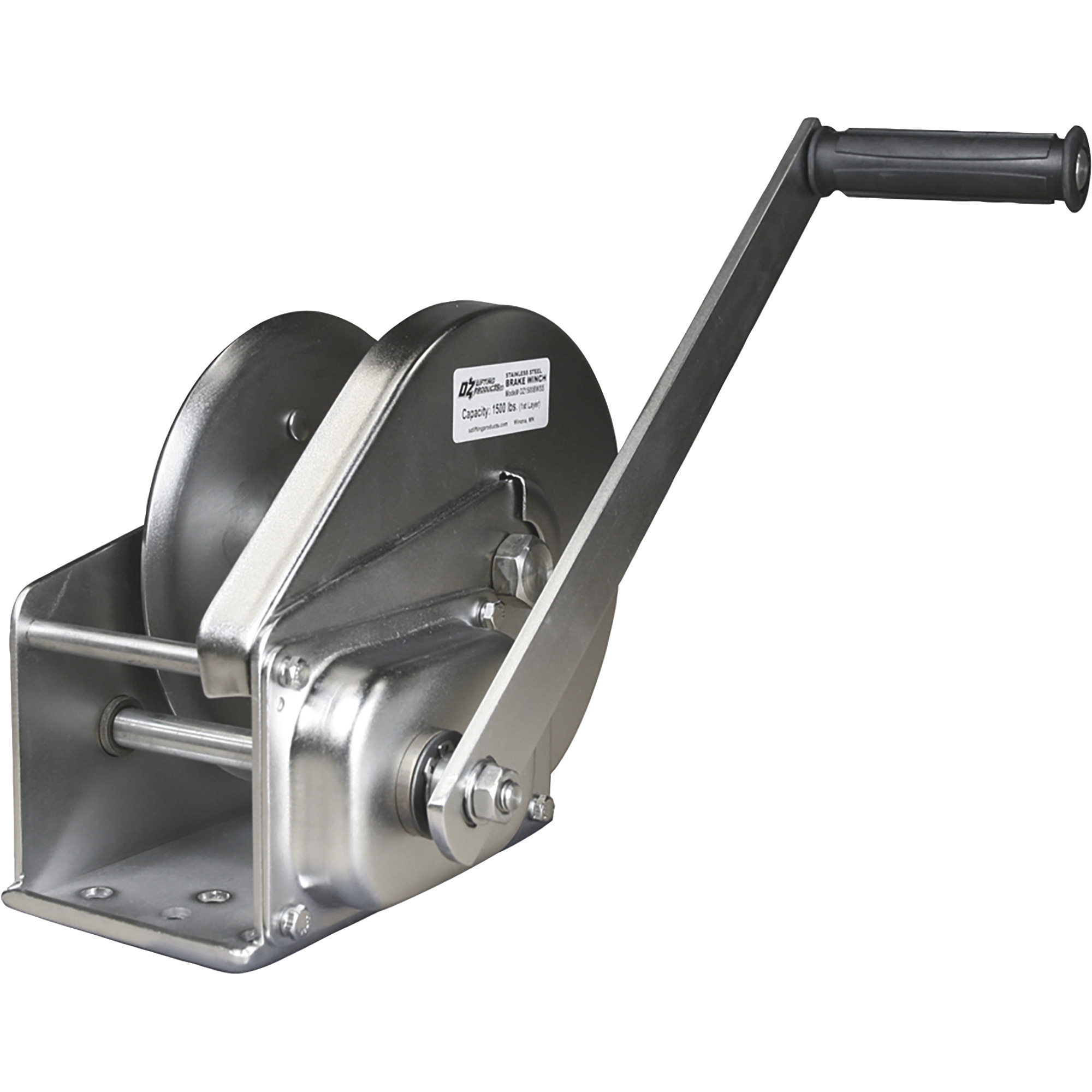 OZ Lifting Products Stainless Steel Manual Hand Winch, 3/4-Ton Capacity, Model# OZ1500BWSS